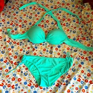 Bikini, Catalina brand, teal/blue, S bottom, M top